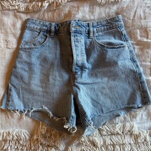 ROLLA'S original short high rise cut off Light Blue Frayed Hem Jean Shorts